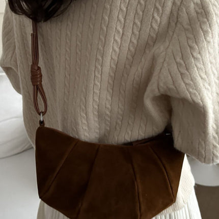 Suede Croissant Shape Shoulder Bag