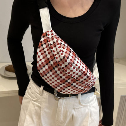 Plaid Wide Strap Crossbody Bag