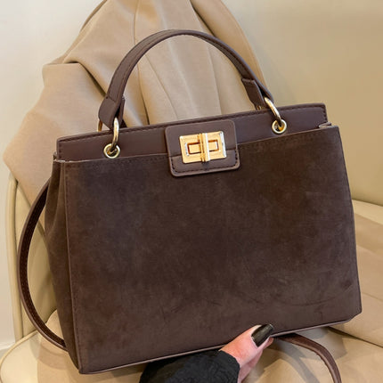 Solid Color Handbag with Removable Strap