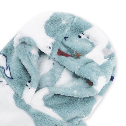 Fuzzy Pocketed Long Sleeve Hooded Lounge Dress