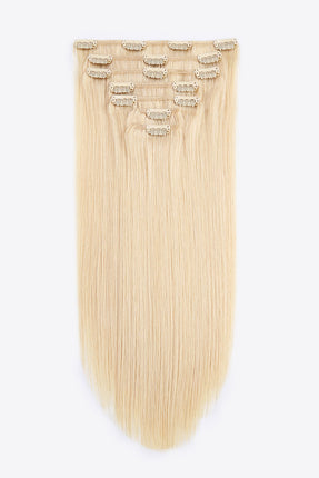 18" 120g Clip-In Hair Extensions Indian Human Hair in Blonde