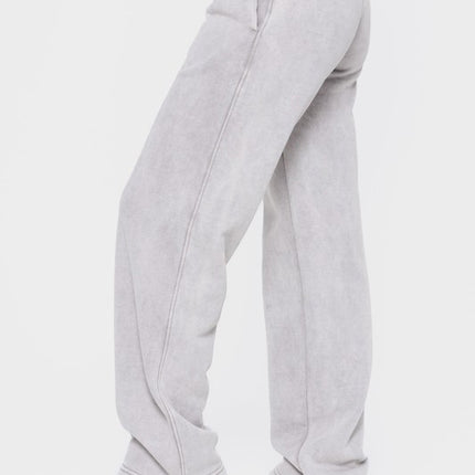 Mono B Elastic Waist Fleece Pants with Pockets