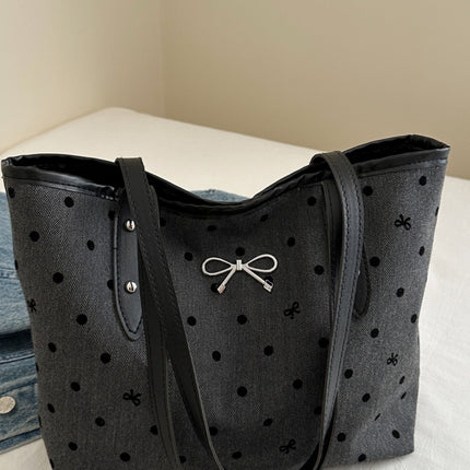 Bow Trim Polyester Tote Bag