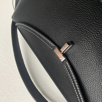 Swedish niche Toteme ladies lychee grain cowhide T-lock buckle simple commuting large-capacity shoulder Messenger bag clutch