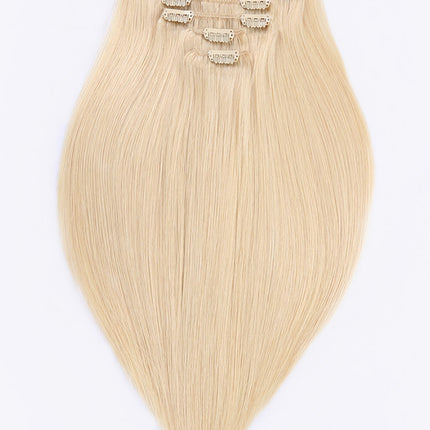 20" 120g Clip-in Hair Extensions Indian Human Hair in Blonde