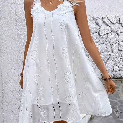 Lace Detail V-Neck Mini Dress