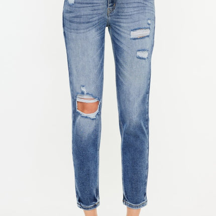 Kancan High Rise Distressed Mom Jeans