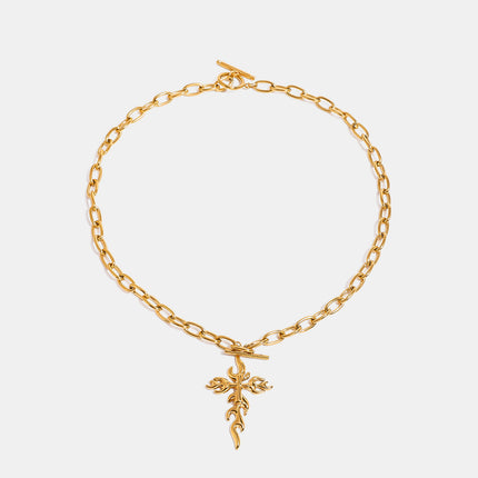 18K Gold-Plated Stainless Steel Cross Necklace