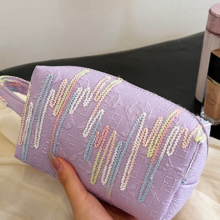 Contrast Polyester Wristlet with Zipper