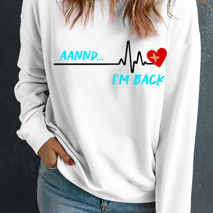 Graphic Round Neck Long Sleeve Sweatshirt - Vickie Lynn's
