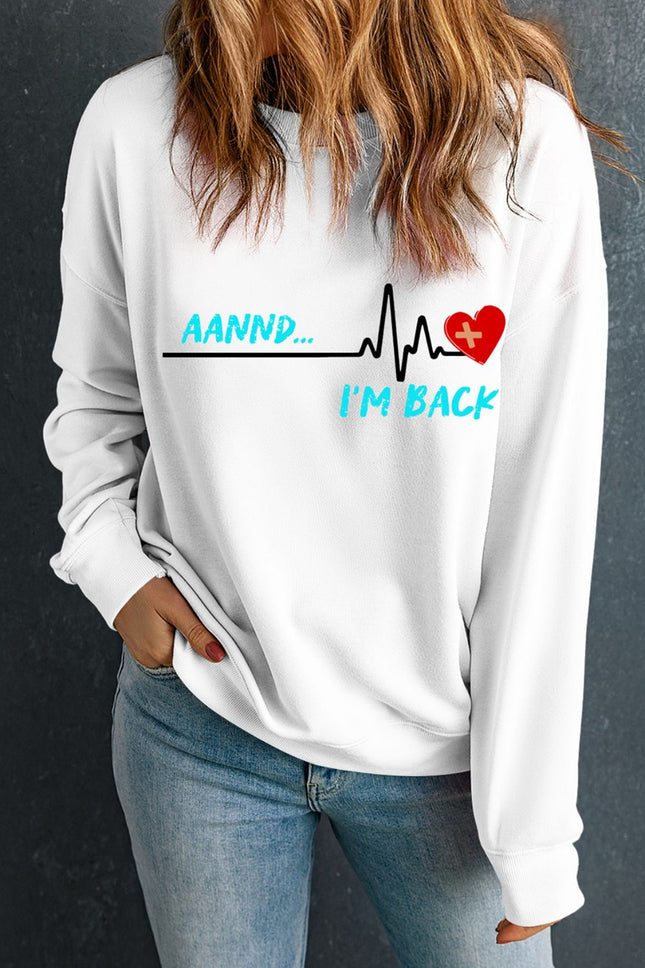 Graphic Round Neck Long Sleeve Sweatshirt - Vickie Lynn's