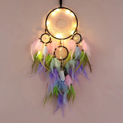 2023 New Dream catchers Retro 5 Ring Dream Catchers Home Decoration Indians Natural Stone Tree of Life Dreamcatcher Wall Hanging