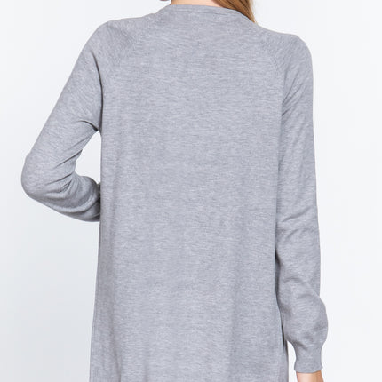 ACTIVE BASIC Open Front Long Sleeve Cardigan