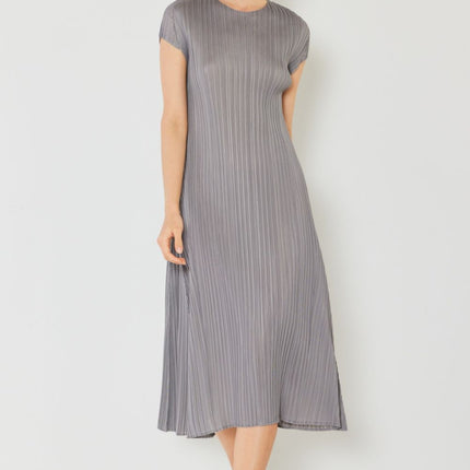 Marina West Swim Pleated Cap Sleeve A-Line Dress