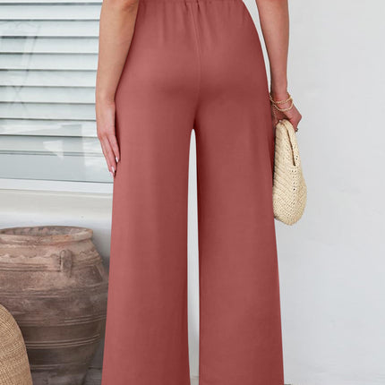 Elastic Waist Wide Leg Pants