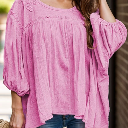 Dropped Shoulder Round Neck Blouse