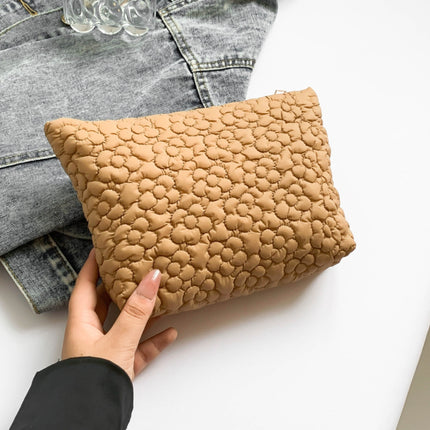 Flower Texture Polyester Clutch