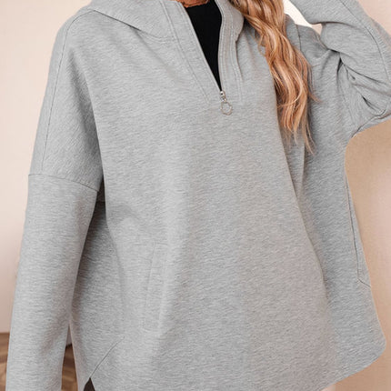 Quarter Zip Long Sleeve Hoodie