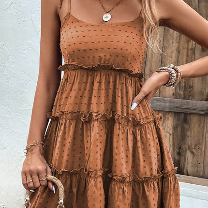 Frill Spaghetti Strap Tiered Dress