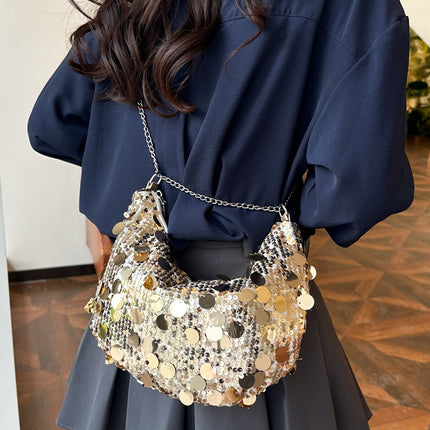 Sequin Chain Crossbody Bag