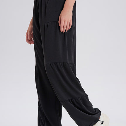 Basic Bae Drawstring Elastic Waist Ruched Joggers