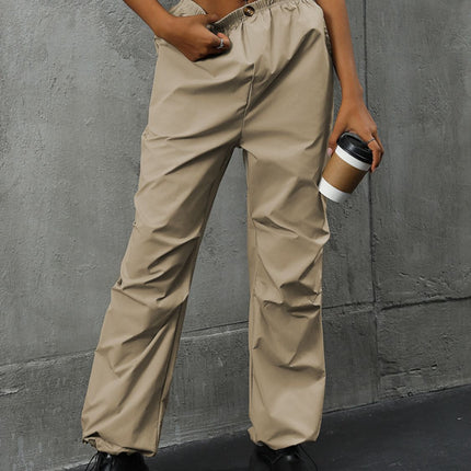 Pocketed Elastic Waist Pants
