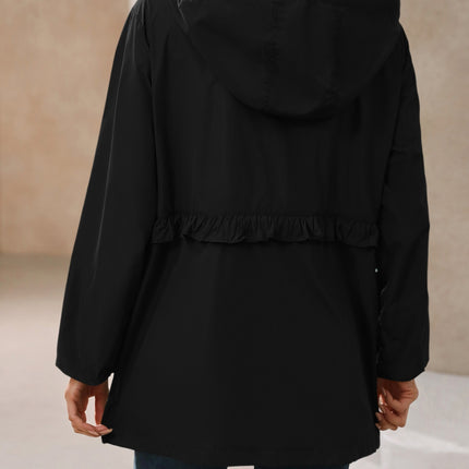 Outdoor Waterproof Long Sleeve Hooded Windbreaker