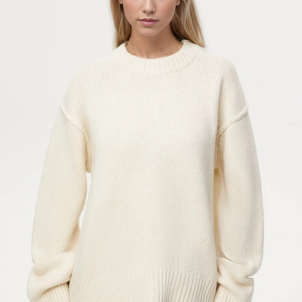 Basic Bae Round Neck Dropped Shoulder Sweater