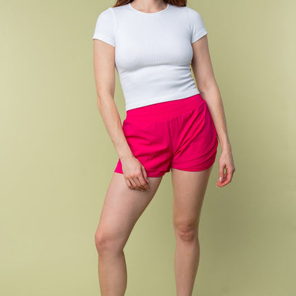 White Birch Full Size High Waisted Knit Shorts