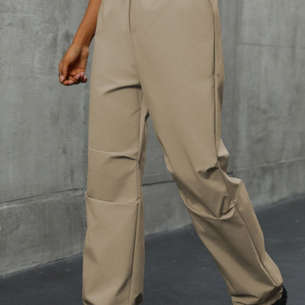 Pocketed Elastic Waist Pants