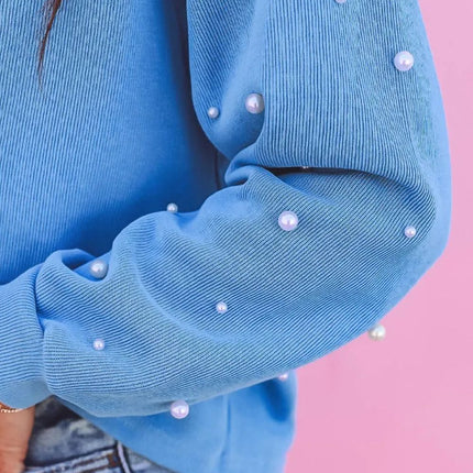 Pearl Detail Long Sleeve Sweatshirt