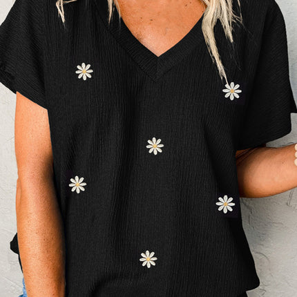 Daisy V-Neck Short Sleeve T-Shirt