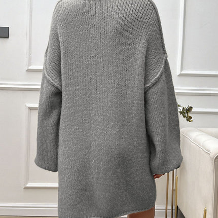 Devine Mock Neck Long Sleeve Mini Sweater Dress