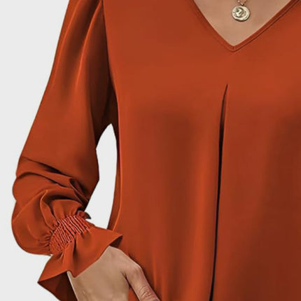 V-Neck Flounce Sleeve Top