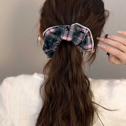 3-Piece Plaid Contrast Elastic Hair Scrunchy