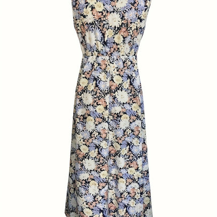 Floral Sleeveless Midi Dress