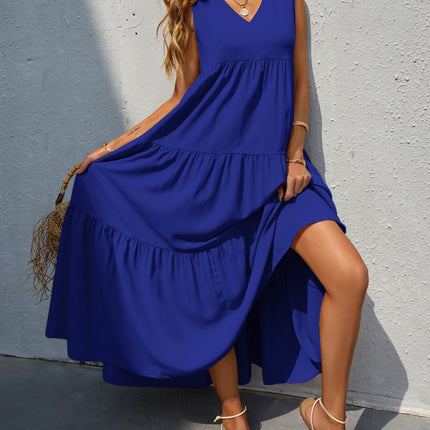 Tiered V-Neck Sleeve Dress