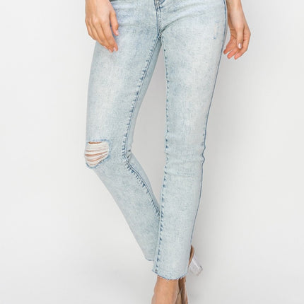 Risen Full Size High Rise Distressed Skinny Jeans