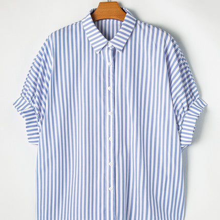 Striped Collared Neck Half Sleeve Shirt