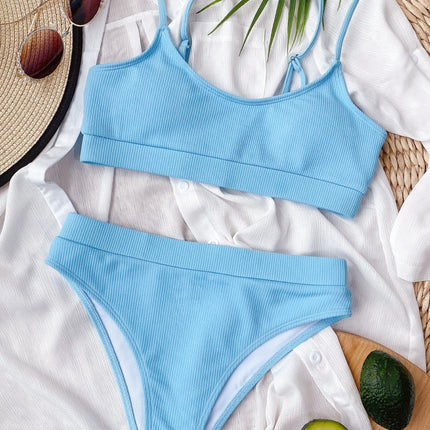 Scoop Neck Spaghetti Strap Two-Piece Swim Set