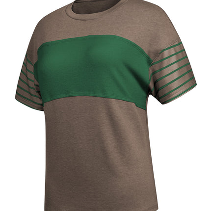 Striped Round Neck Short Sleeve T-Shirt