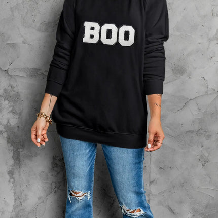 BOO Round Neck Long Sleeve Sweatshirt