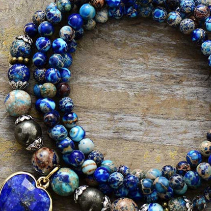 Imperial Stone Heart Three-Layered Bracelet