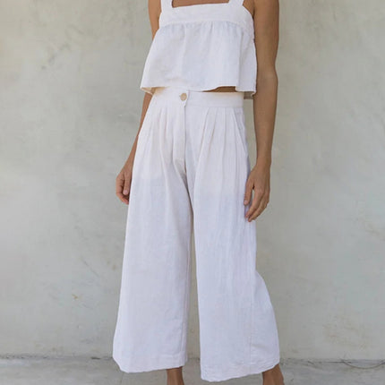 Square Neck Wide Strap Top and Pants Set