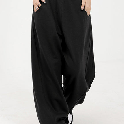 Elastic Waist Sweatpants with Pockets