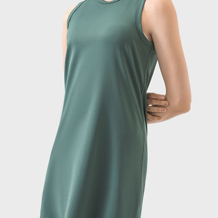 Round Neck Sleeveless Active Dress