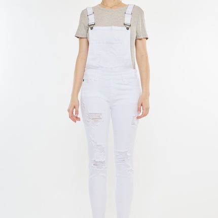 Kancan Distressed Skinny Denim Overalls