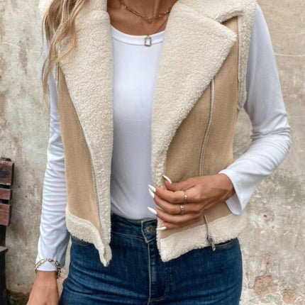 Zip Up Sherpa Vest Coat