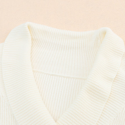 Ribbed Surplice Long Sleeve Sweater