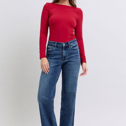 Judy Blue Full Size Raw Hem Mid Rise Jeans